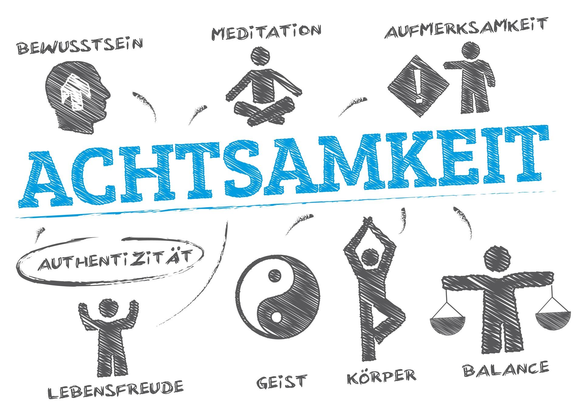 Illustration zu Achtsamkeit und Balance | betriebliches Gesundheitsmanagement