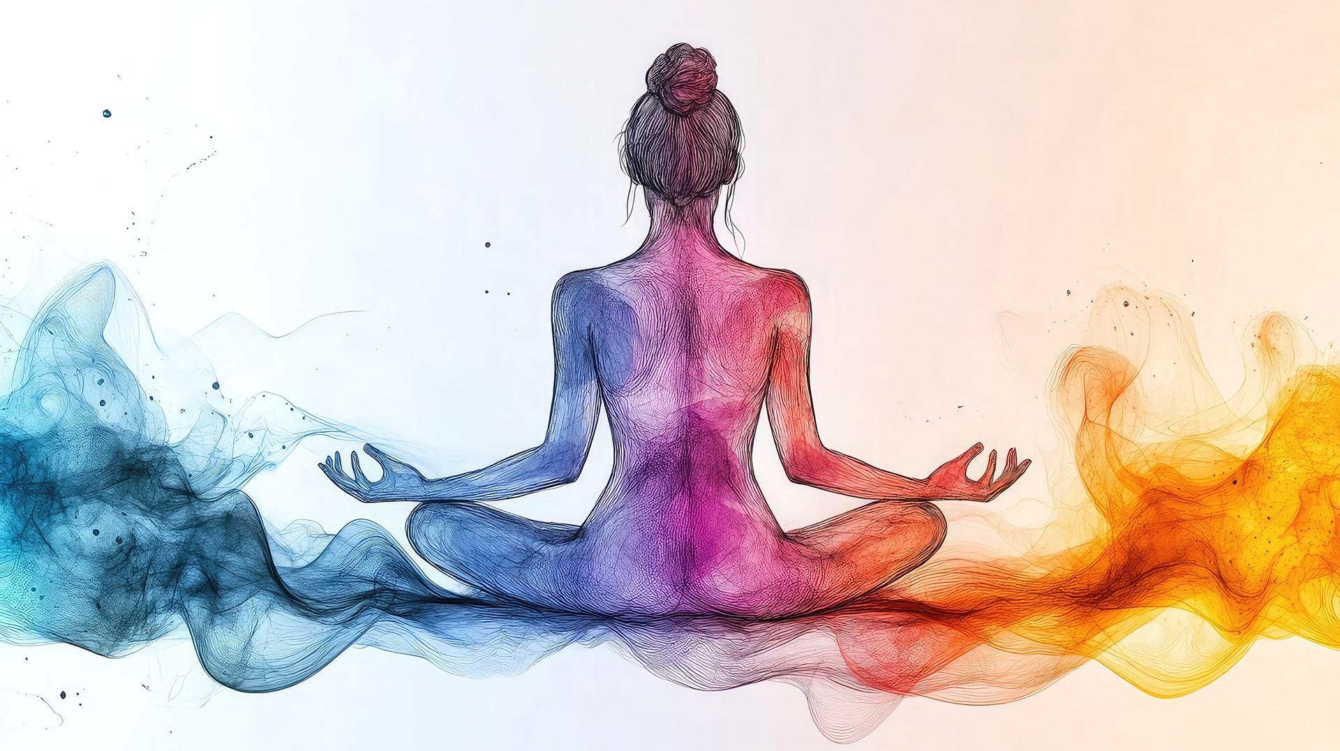 Abstrakte Meditation mit Farbsymbolik | betriebliches Gesundheitsmanagement
