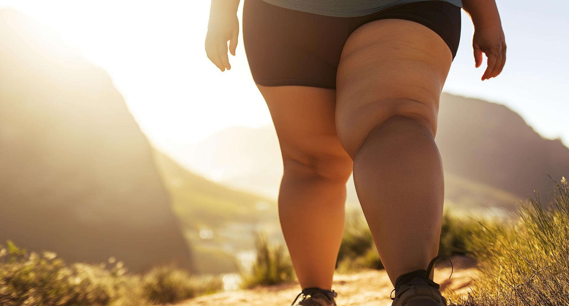 Stark geschwollenes Bein einer gehenden Person | Lymphdrainage apparativ